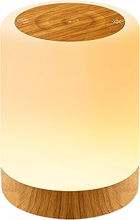 Auxmir Night Light, LED Bedside Table Lamp, Smart Dimmable Touch Control Rechargeable Lamp with RGB Color Changing & 4 Modes, Portable Night Light for Kids, Bedroom, Living Room, Camping