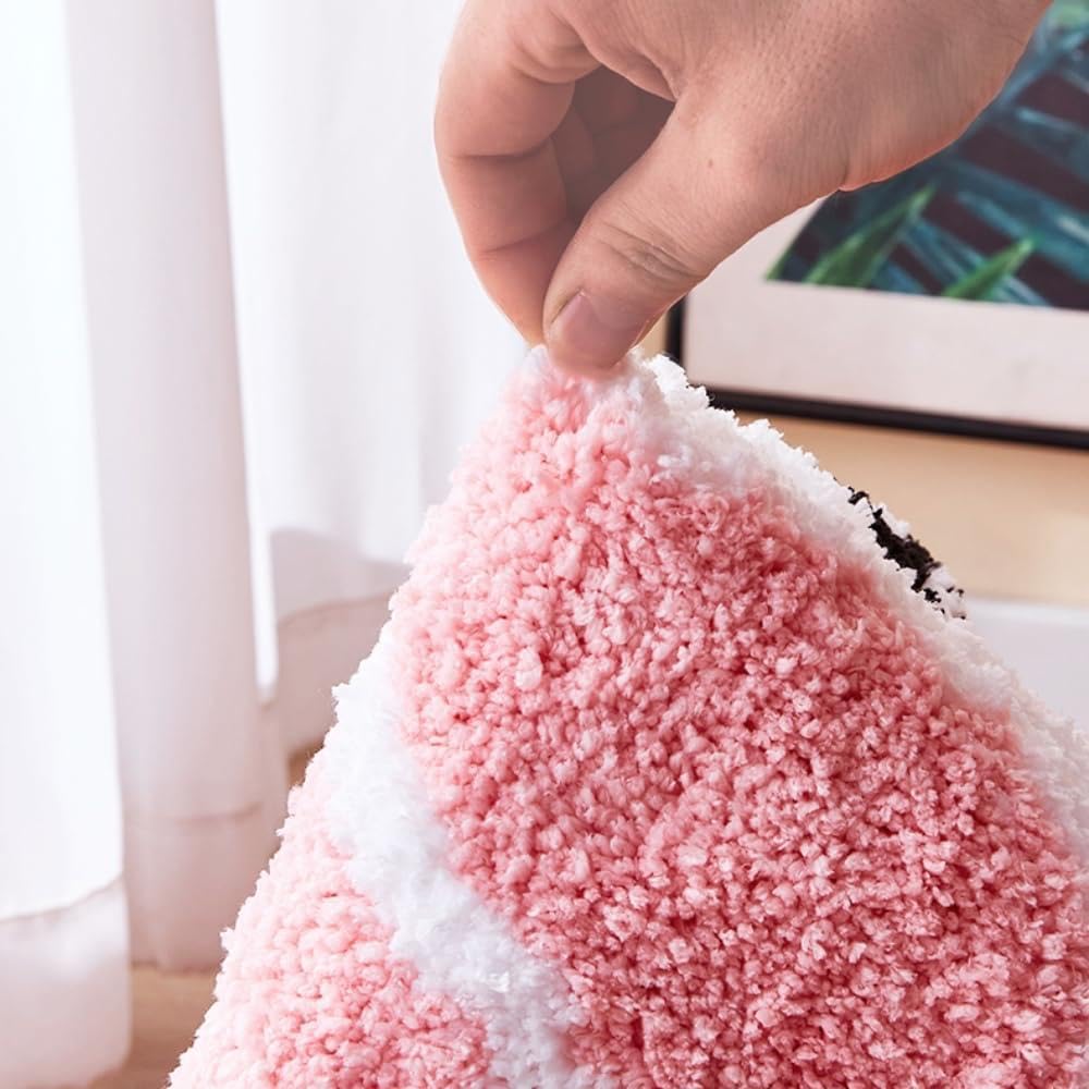 Cute Pink Bunny Bath Mat - Non-Slip & Washable -5