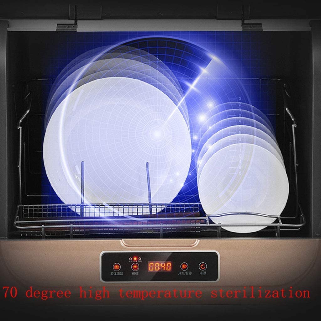 Lave-vaisselle de table automatique professionnel compact portable avec affichage LED, porte avec poignée, facile à nettoyer [Classe énergétique A+]