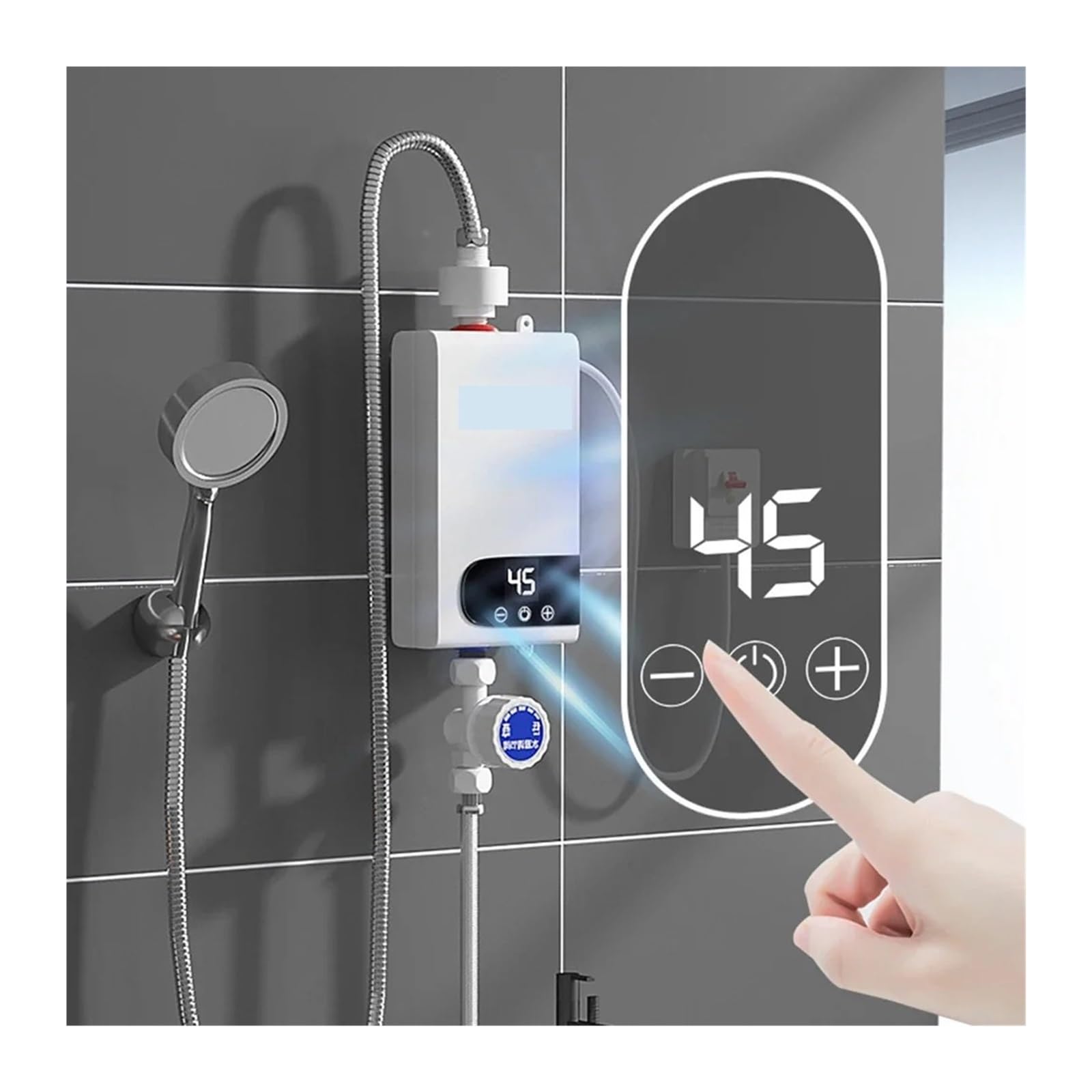 Scaldabagno Elettrico, Scaldabagno Elettrico Istantaneo 3500W Mini Piccola Conversione di Frequenza for Uso Domestico Artefatto for Doccia da Bagno A Temperatura Costante(110 3500W)