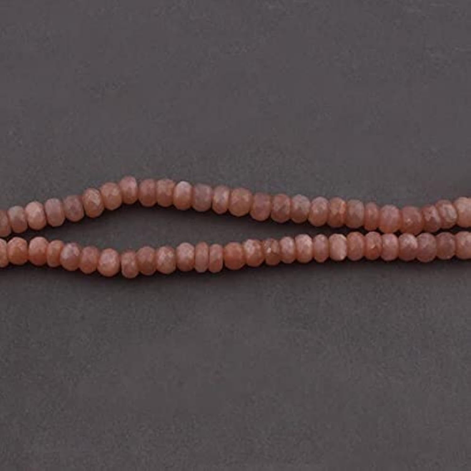 Perles rondelles pierre de lune pêche 8mm créées pour vos ateliers de joaillerie bohème chic