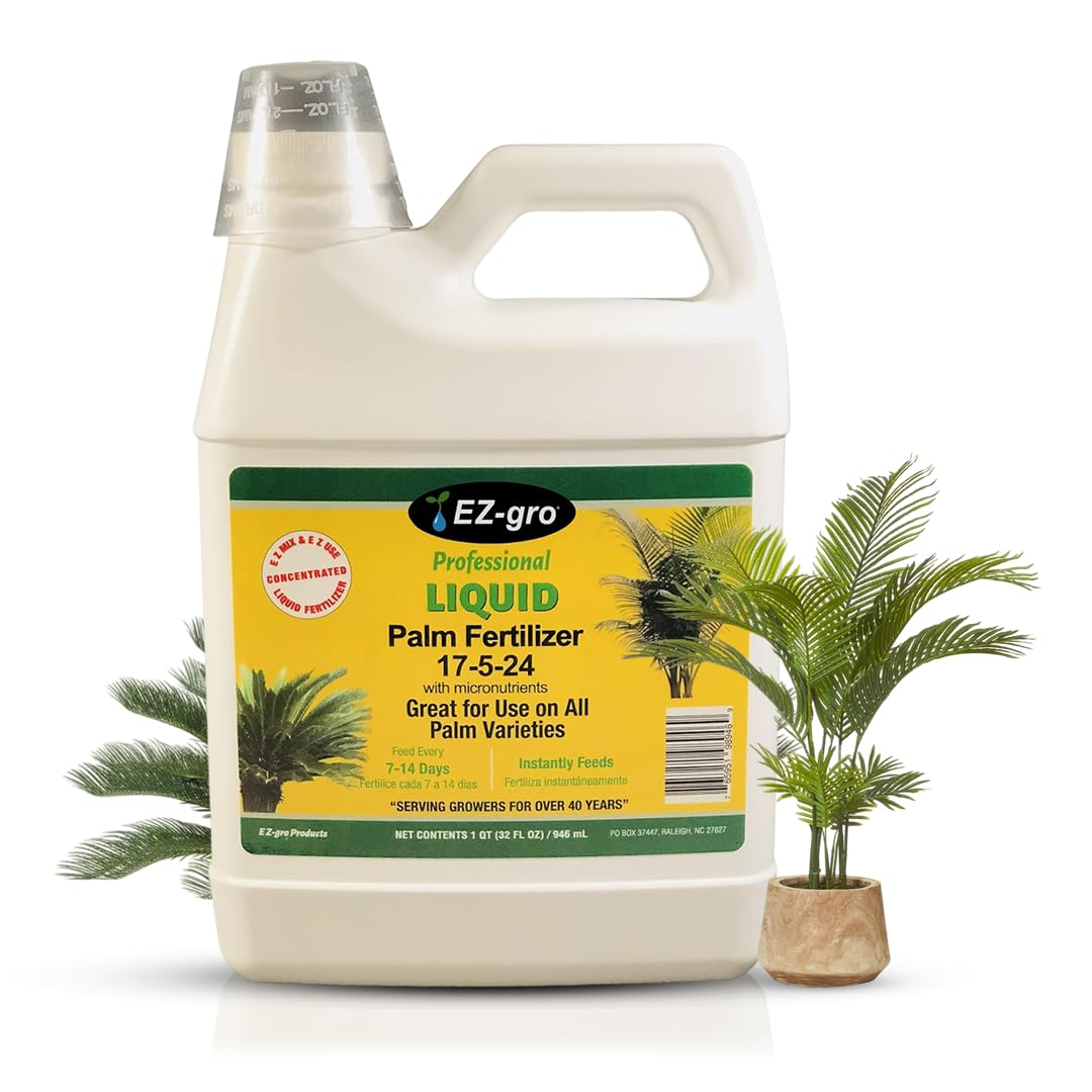 EZ-GRO 17-5-24 Palm Tree Fertilizer Liquid Plant Food - Perfect for Indoor & Outdoor Palm Trees, Palm Fertilizer Enhanced with Extra Micronutrients