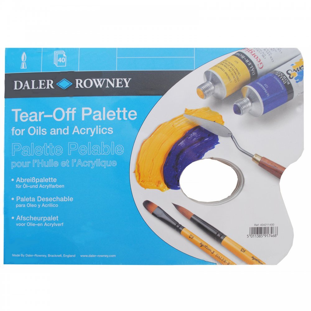 Paleta de papel para óleo Daler Rowney bloc A4 de 40 hojas desechables de pintura acrílica azul