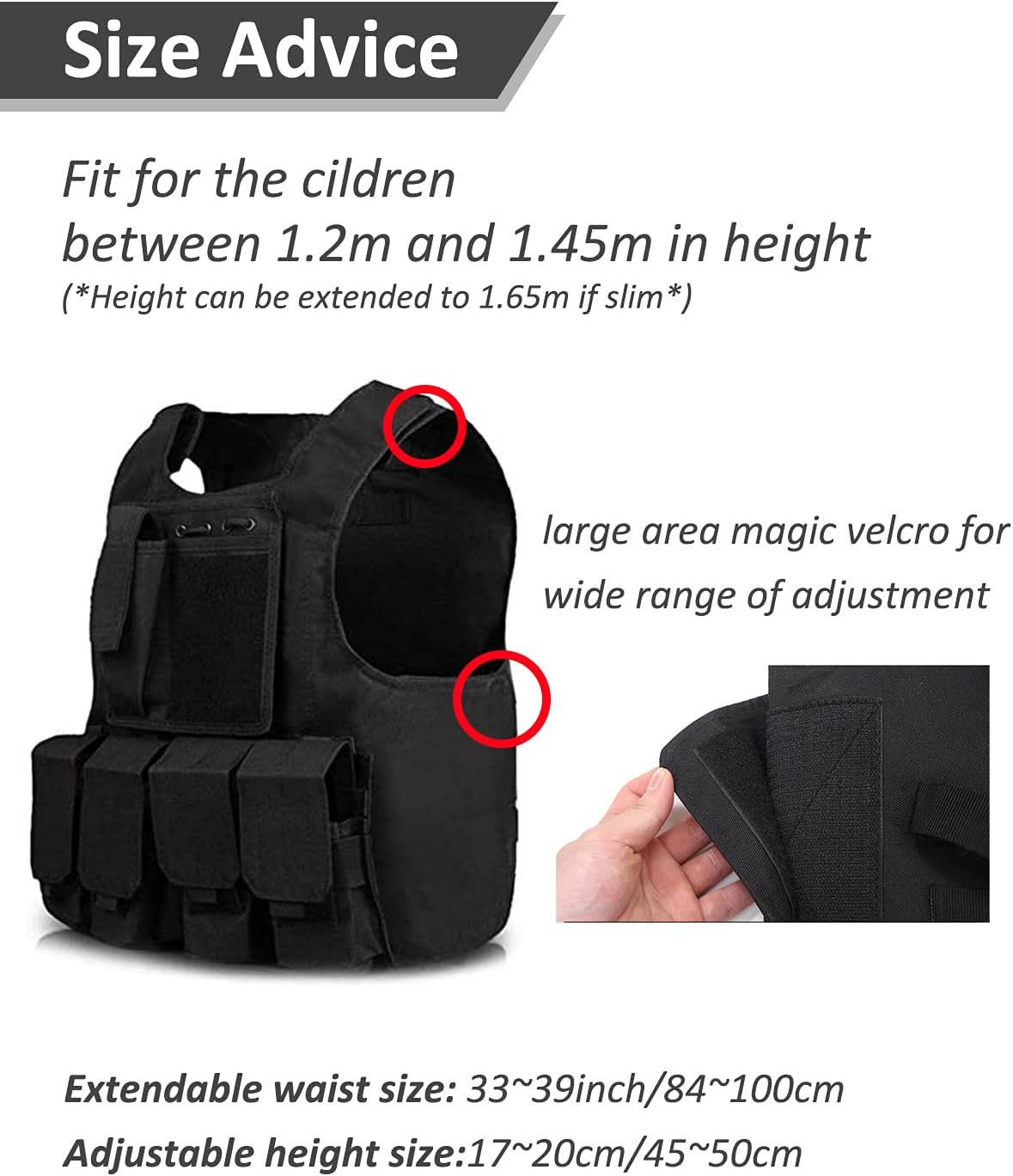 UNIVIVO Kids Tactical Vest Children Outdoor CS Shooting Protection Gear Combat Training Airsoft Vest Adjustable Breathable Waistcoat : Sports & Outdoors