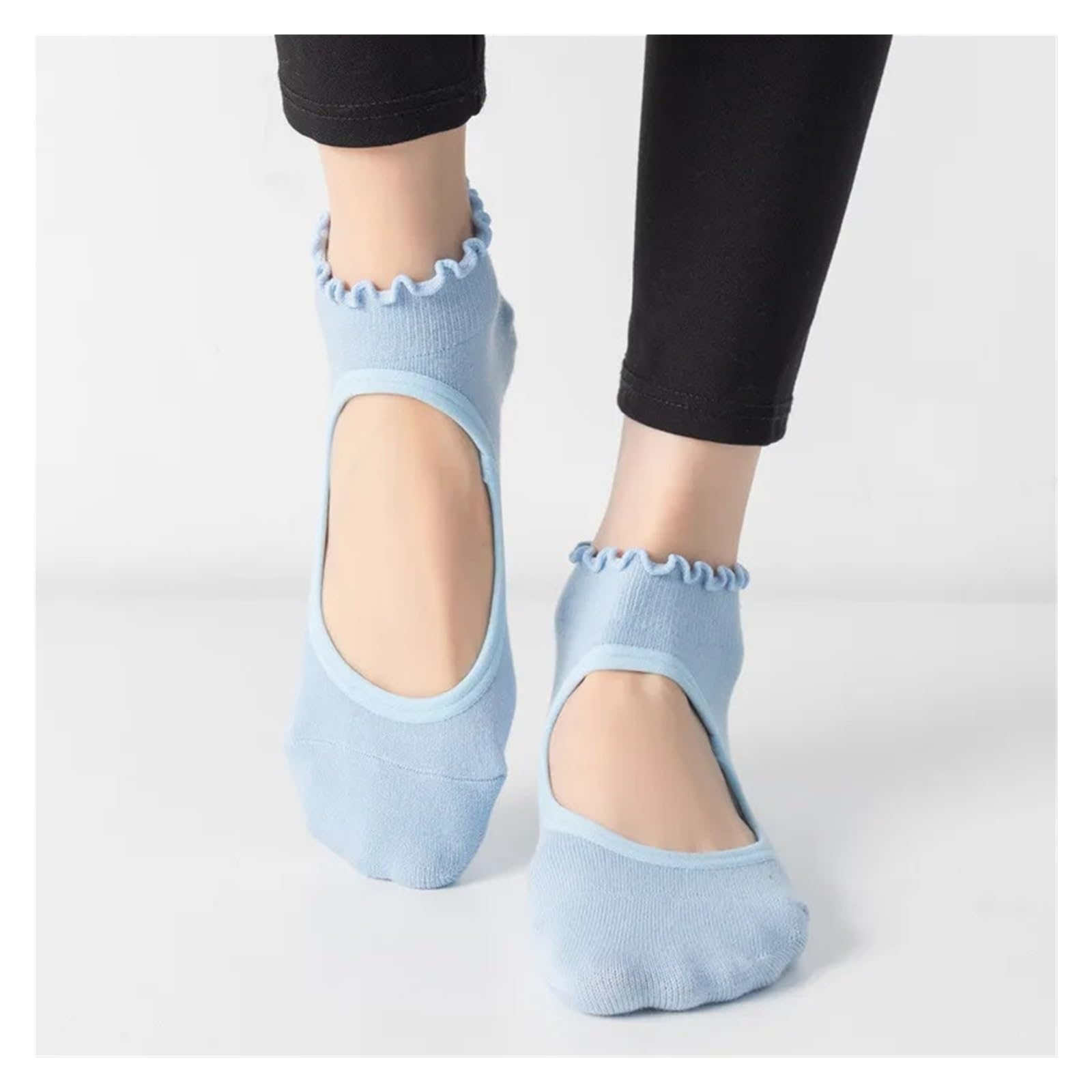 Calcetines de Yoga for Mujer, calcetín de Tobillo bajo con Agarre de Lechuga de algodón, Antideslizante, de Silicona, Deporte de Baile, Ballet, Pilates para Yoga Pilates Gimnasio(Black)