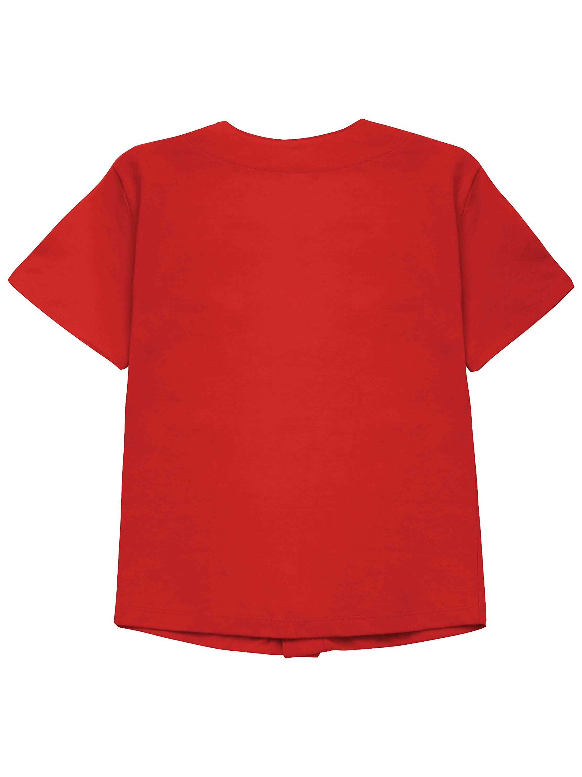 Kids Baseball Button Down Jersey (Large, 5ks0X_red)