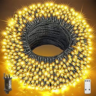 GYLEFY Christmas Lights Outdoor, 120M 1000LED Christmas Tree Lights String Lights Utral Long with Remote IP65 Waterproof Twinkle Firefly Lights for Bedroom Indoor Garden Party Xmas Decor, Warm White