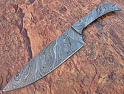 BB-22 Handmade Damascus 12 Inches Blank Blade with Damascus Bolster -