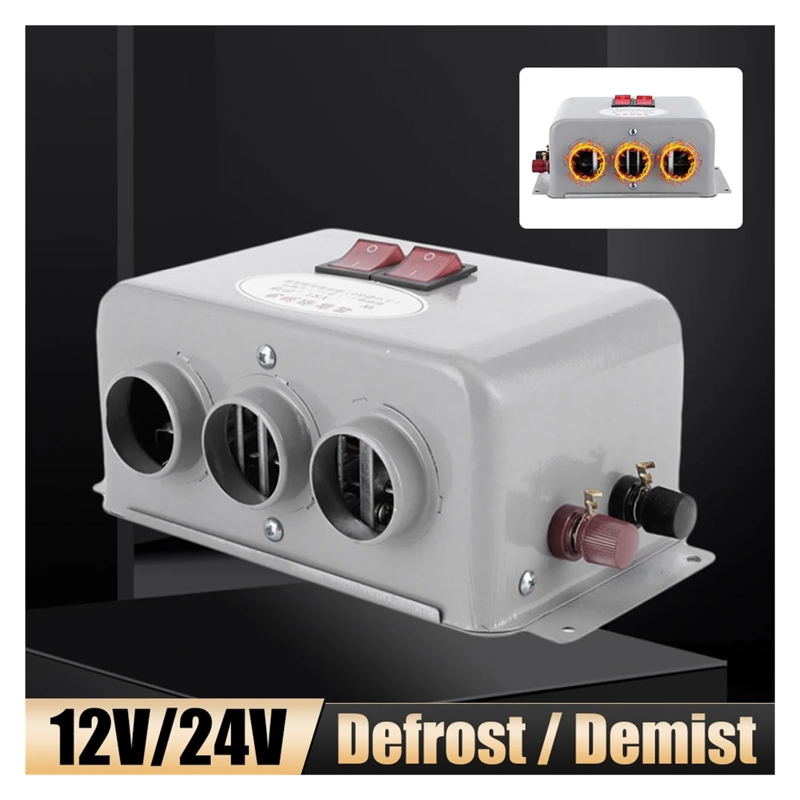 Calentador de coche de 12V/24V, 800W, ventilador de calefacción de refrigeración eléctrica, secador eléctrico, desempañador de parabrisas, descongelador for vehículos recreativos, camiones y ba