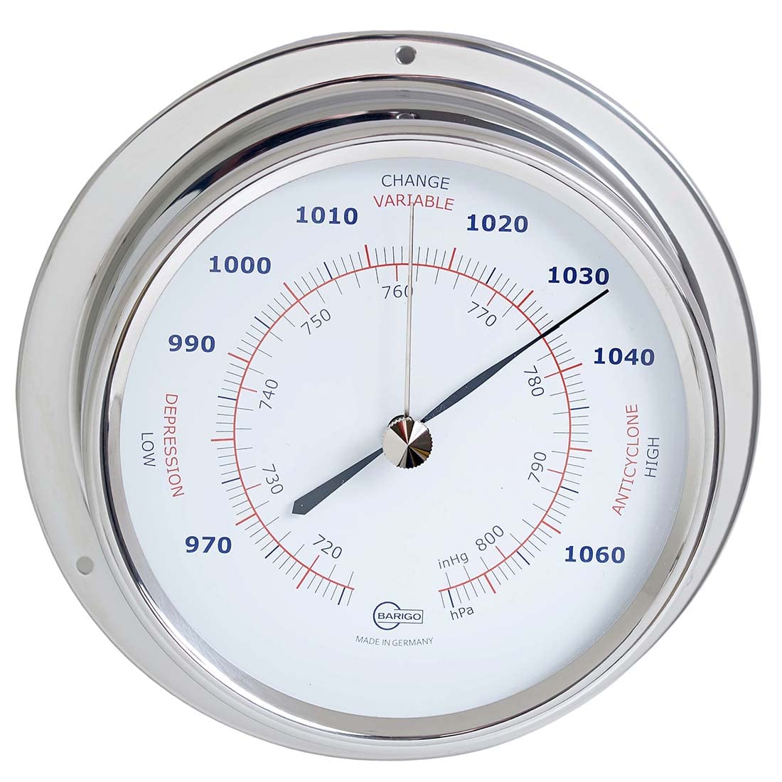Barigo Barometro Regatta acciaio inossidabile, argento, L x A 120 mm x 40 mm, 184rfpo