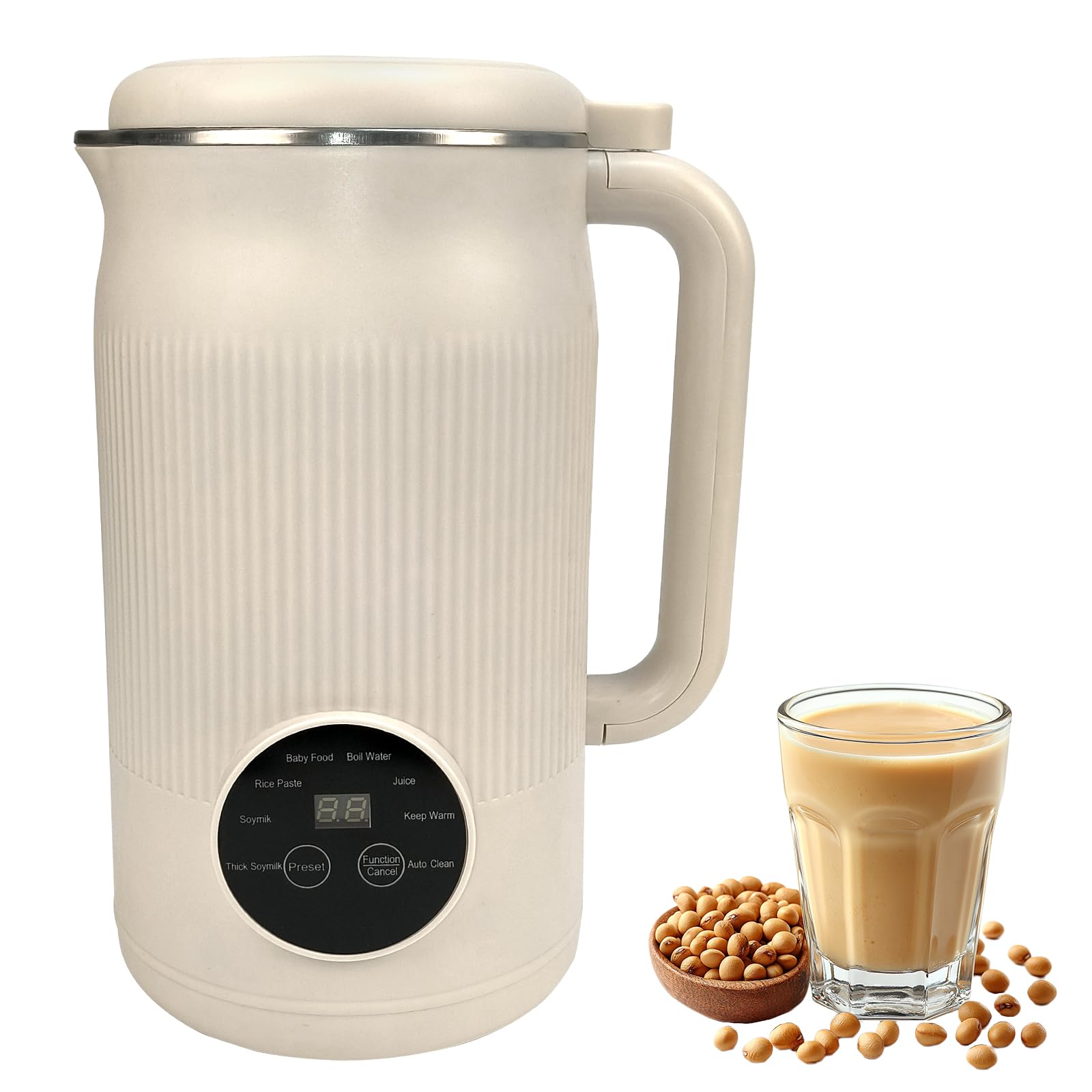 Machine à lait de noix 8 en 1 - 1200 ml - Automatique - Avec démarrage retardé et maintien au chaud - Pour lait d'amande, lait d'avoine, lait de cajou, soupes, bouillie