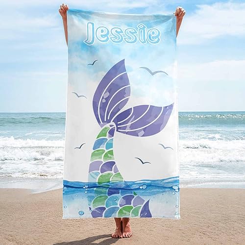 Miniatura 10 de YESCUSTOM Toallas de playa personalizadas para adultos, niños, niñas y mujeres, secado rápido, sin arena, toalla de playa de gran tamaño para