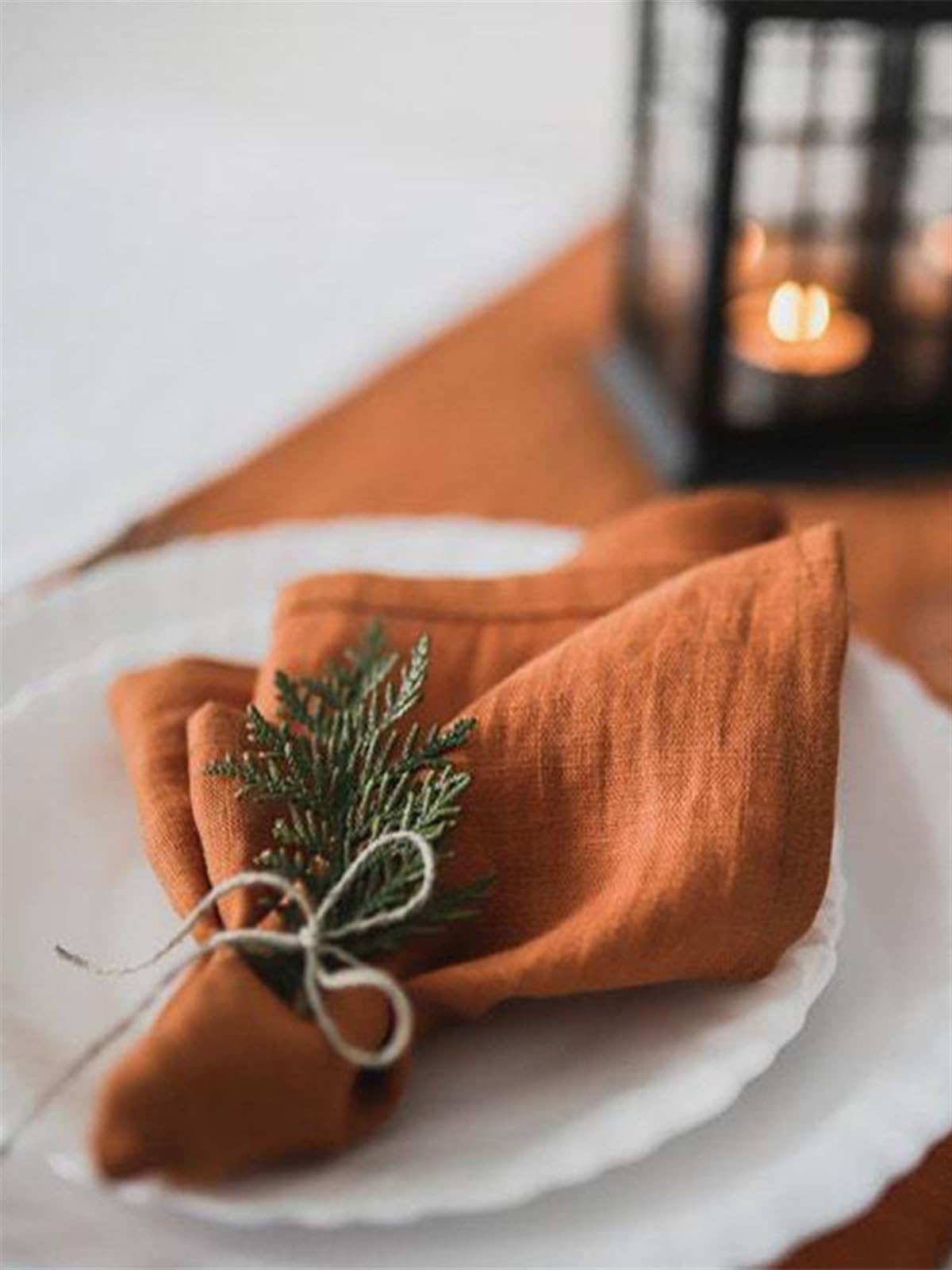 Cloth Napkins 6PCS 100% Linen Table Napkins,30x45cm Natural Material