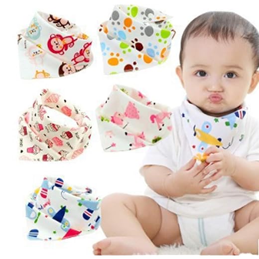 BabyGo Cotton Baby Bandana Bibs - Random Colors