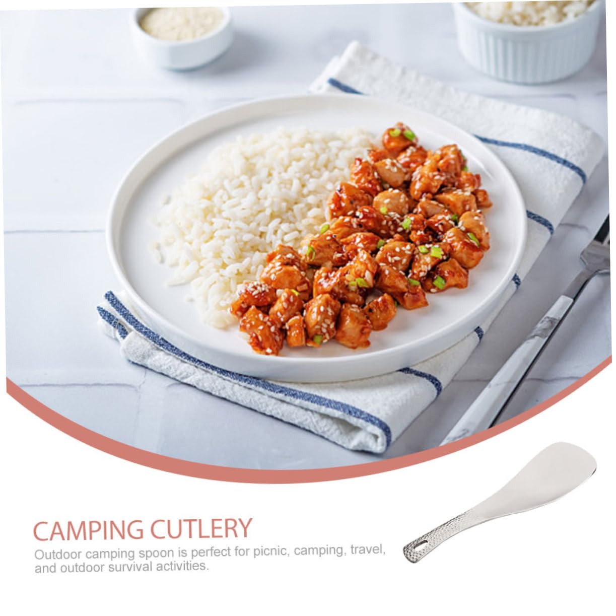 BESPORTBLE 2piezas Cuchara De Titanio para Camping y Picnic Cubiertos De Cocina para Comidas Al Aire Utensilio Ligero y Resistente para Viajes y Actividades Al Exterior