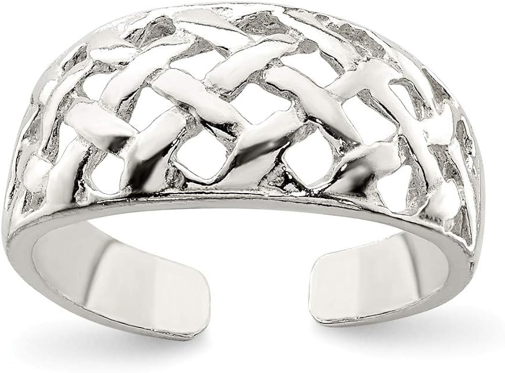 Solid 925 Sterling Silver Lattice Adjustable One Size