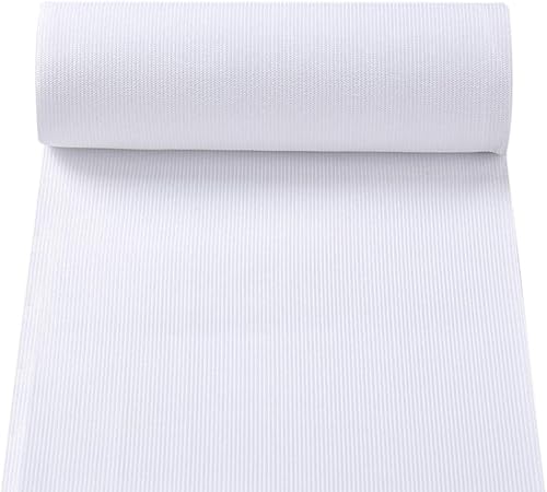 Miniatura 2 de Bandas elásticas de punto para coser de color blanco, de alta elasticidad, cordón elástico plano de 8 pulgadas de ancho, carrete elástico trenzado,