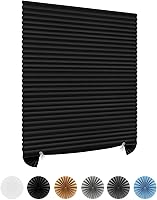 Maritown Cordless Blackout Pleated Paper Blinds - No Drill Cut to Size Self-Adhesive Temporary Shades for Windows Doors Nursery Bedroom