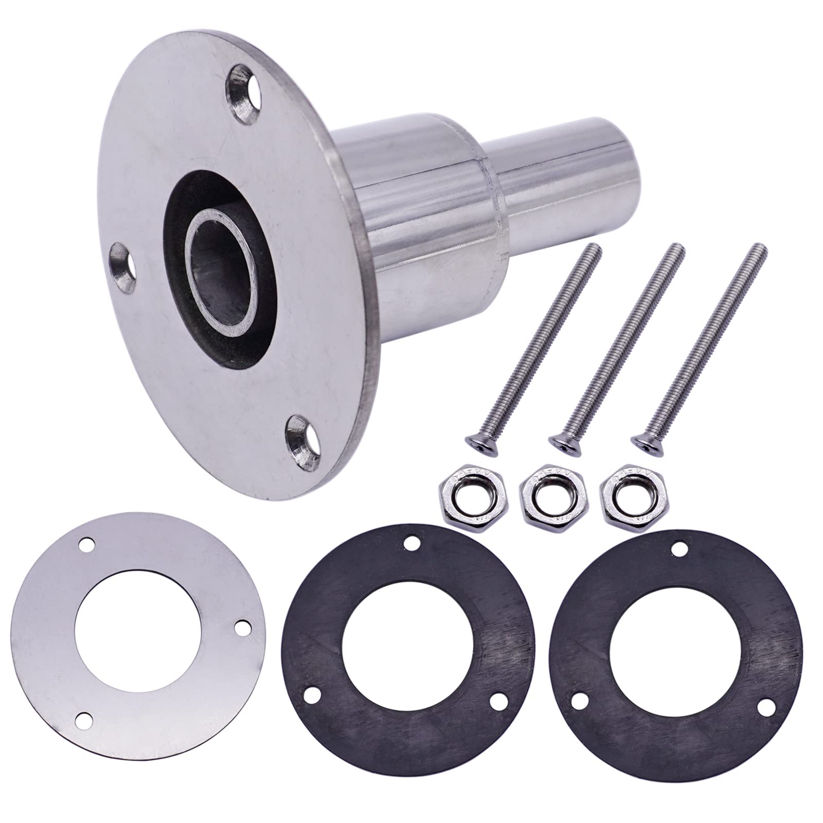 HABIIID Marine Heater 22mm Thru Exhaust Skin Fitting 316L Stainless Steel, with Bolts and Nuts,For Diesel Parking heaters