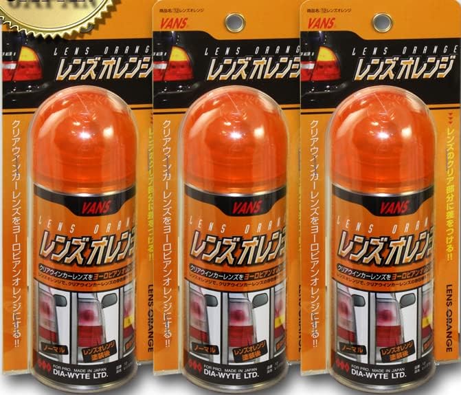 3 Pack Vans 110ML JDM Orange Tint Lens Color Spray Paint Can for Headlights Fog Lights Corner Lamps Bumper Light