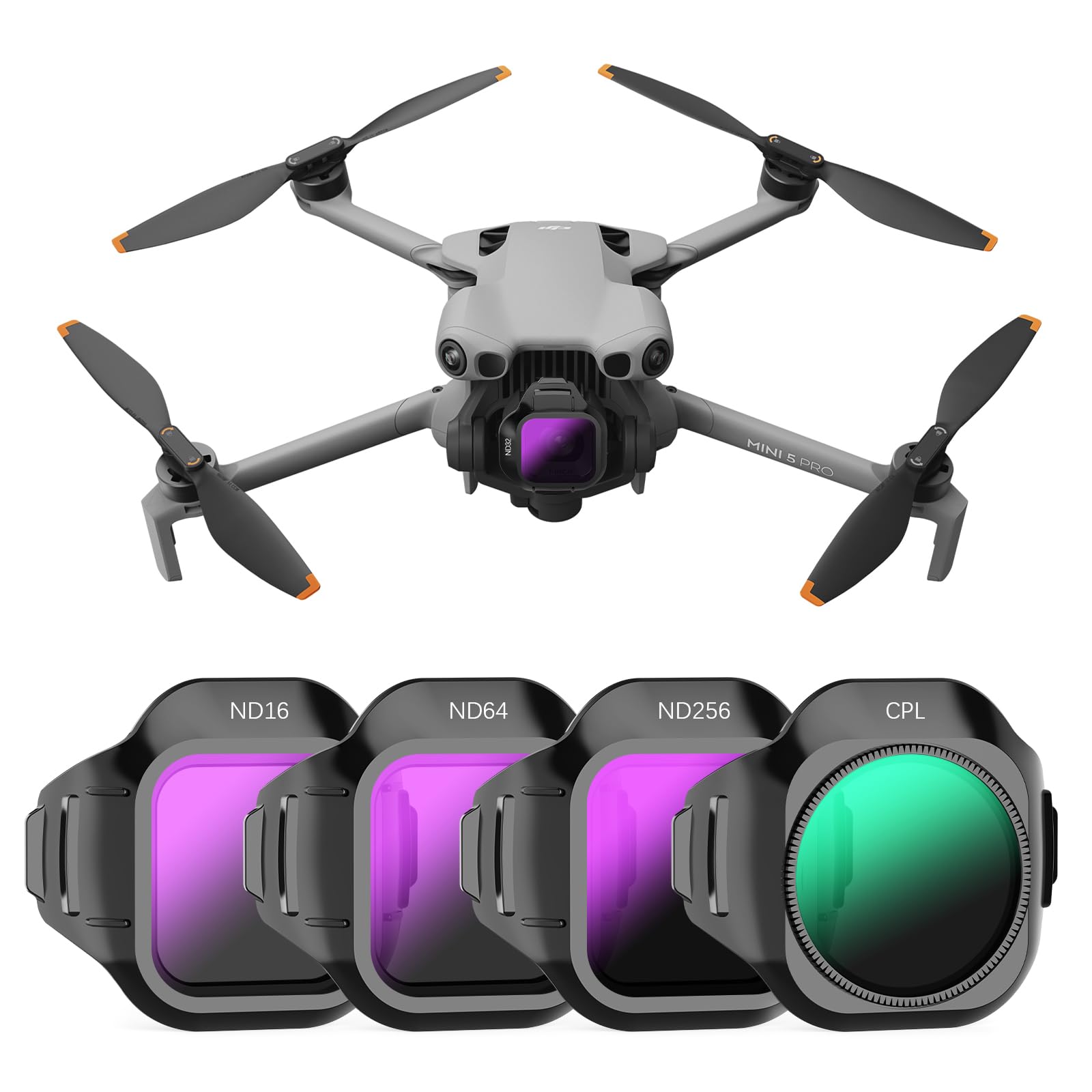 FPVtosky ND & CPL zestaw filtrów kompatybilny z DJI Mini 5 Pro, wielowarstwowe filtry ze szkła optycznego, akcesoria do kamery drona (4 sztuki (CPL, ND16/64/256))