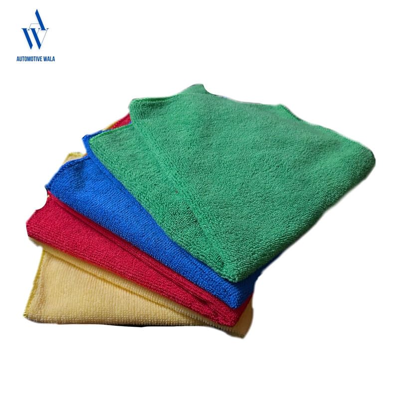 Automotive WalaMicrofiber Cloth for Car Cleaning and Detailing – Dual Sided, Extra Thick Microfiber Towel-350GSM (Mix)