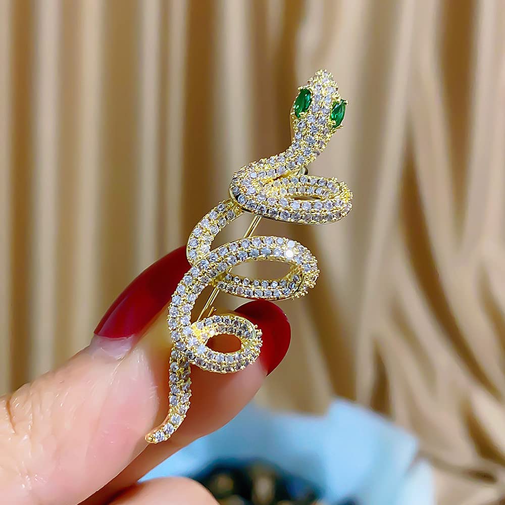 Broche con Forma de Serpiente para Mujer, Estilo Punk, Animal, Solapa, Regalo para Fiesta de Halloween