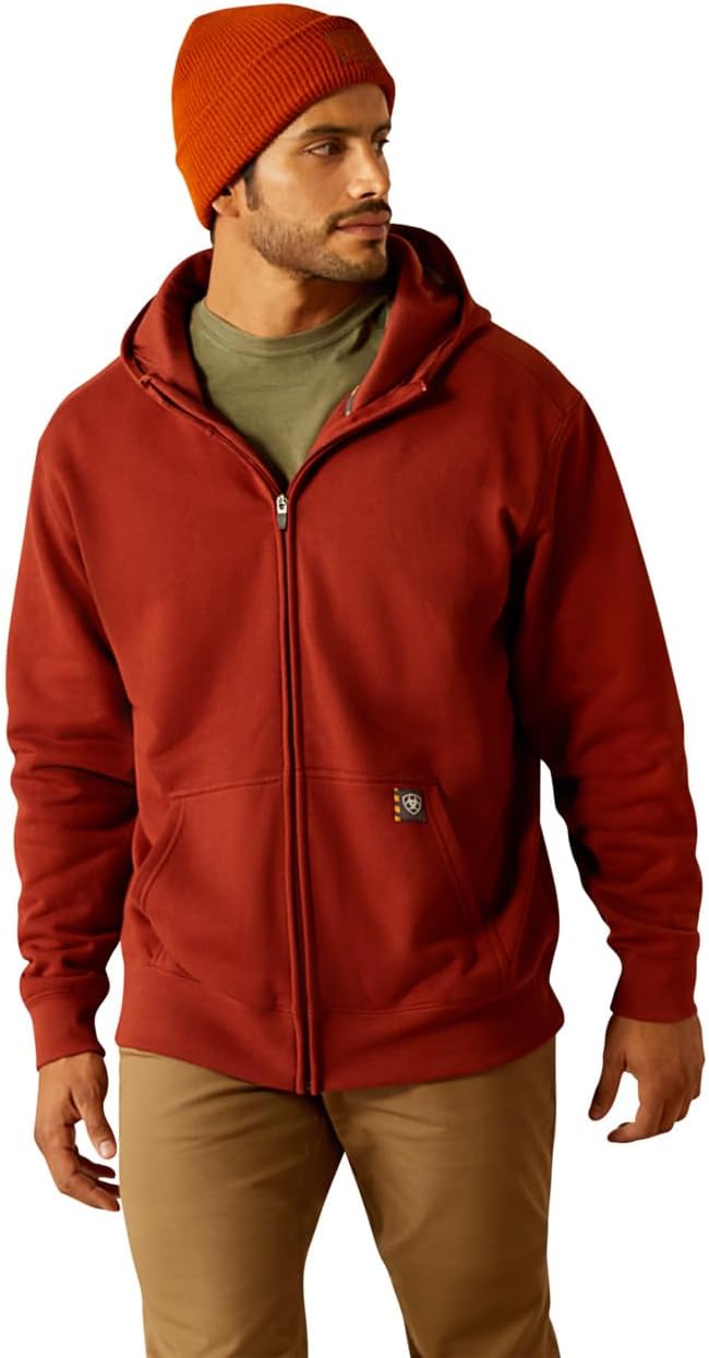 ARIAT mens Mns Rbr Born Ful Zp Hood Char Hth