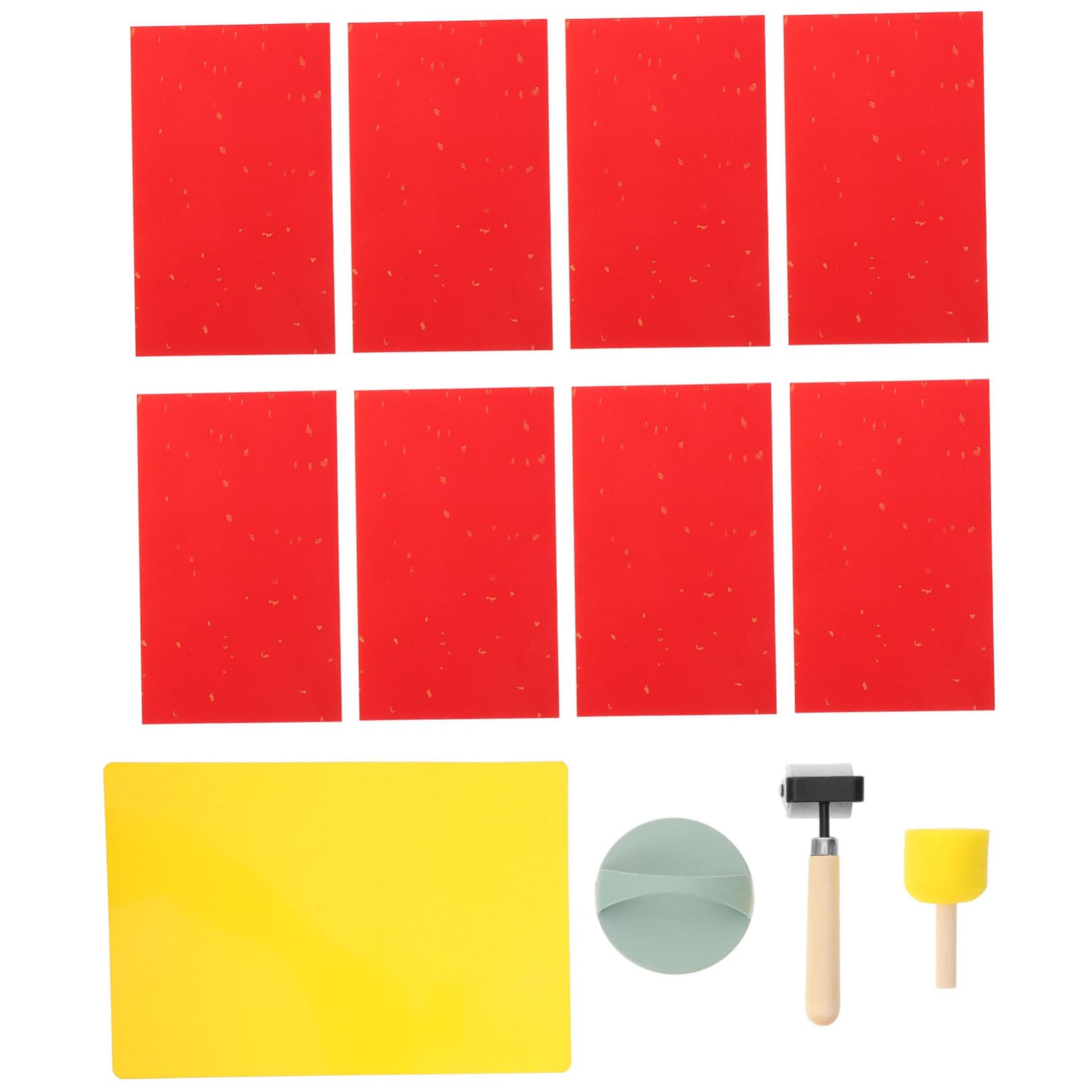 SHINEOFI 5 Ensembles Kit d'outils de Gravure Trousses Papier d'impression Outil de Gravure pour débutants Fournitures de Peinture Rouleau encreur pour l'impression éponge