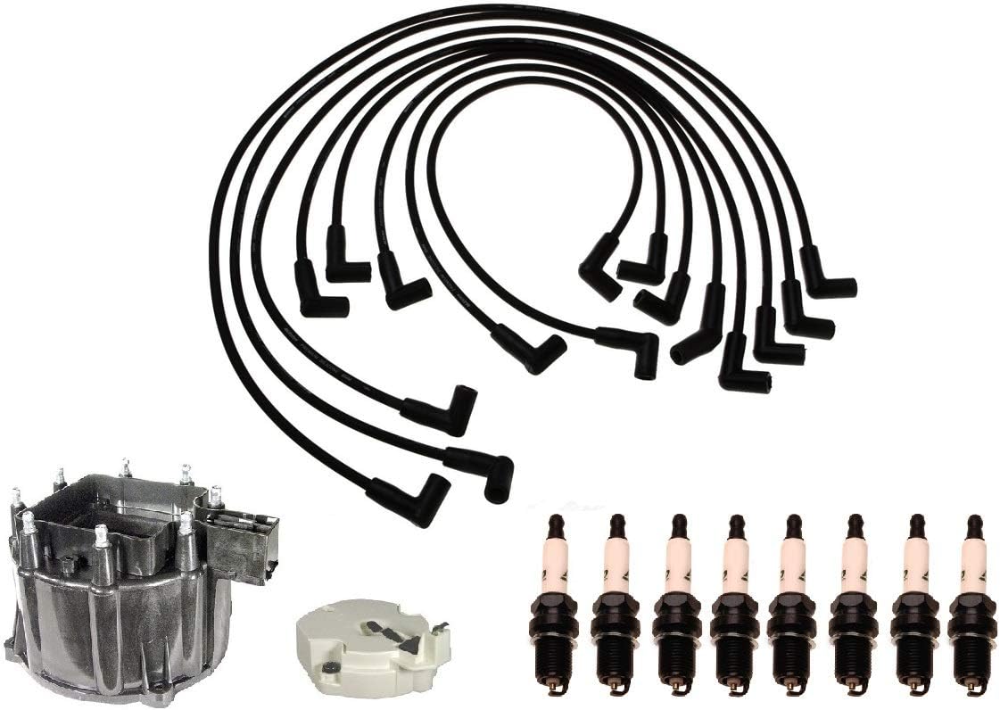 Ignition Kit Distributor Rotor Cap Wire Spark Plugs for Chevy Corvette