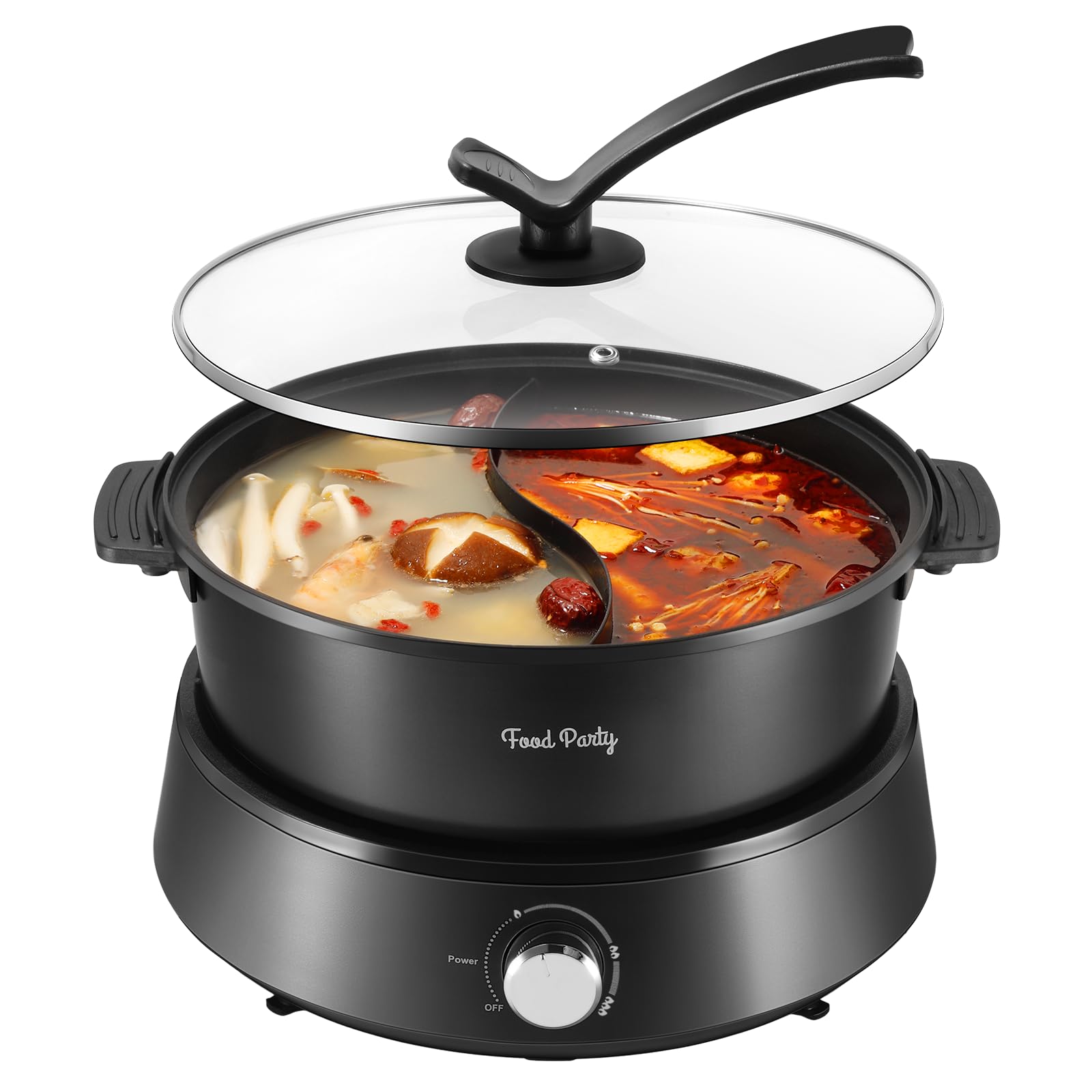 Hotpot Elektrische Pot, 1.8L Elektrische Noodle Pot met Deksel, Multicooker Steelpan, Lange Steel, 220V 180W, voor Reis Slaapzaal