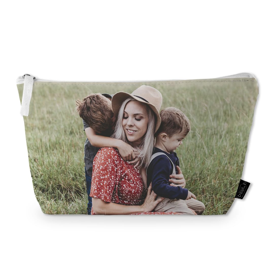 Kadoo Regalos Neceser Grande Personalizado con Foto y Texto (Impresión - 1 Cara)