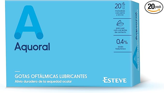 Aquoral Monodosis Gotas Oftálmicas - 20 unidades x 0.5 ml (Total: 10 ml)