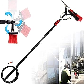 3.6-11m Solar Panel Cleaning Kit,Telescopic Pole for Cleaning Glass,Aluminum Alloy Solar Panel Cleaning Tool,Telescopic Window Cleaning 36FT/11M