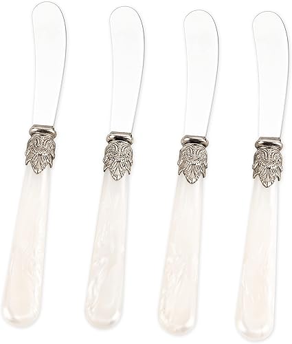 CATHYLIN REVERIE Collection - Juego de 4 cuchillos de acero inoxidable para mantequilla y queso, juego de cuchillos de mantequilla para regalo (4,