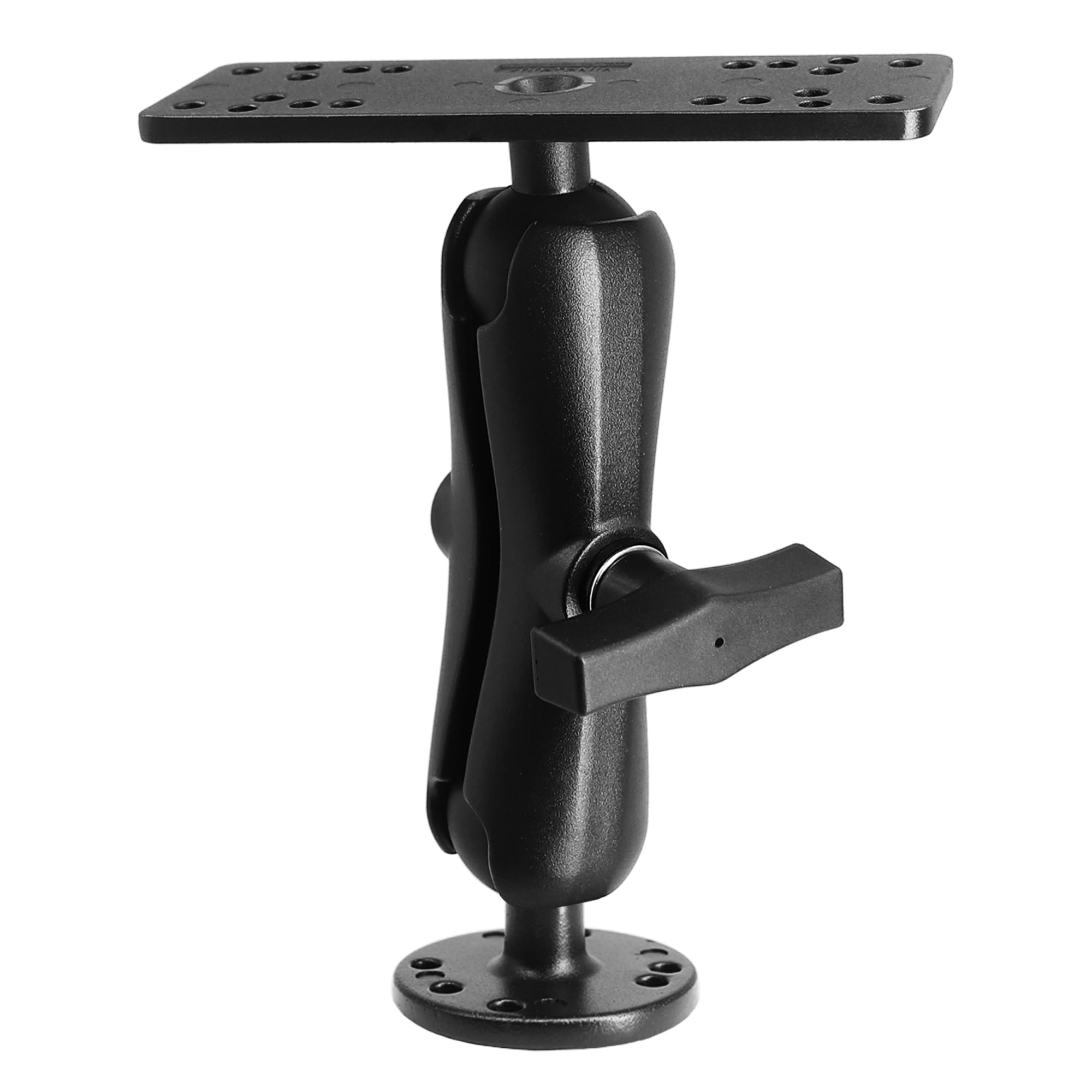AGEofDMS Fishfinder Holder Mount with 1.5 inch, C-size, 38 mm ball, black, adjustable mounting bracket, compatible with Garmin, Lowrance, Humminbird, 15lbs load capacity, corrosion-resistant