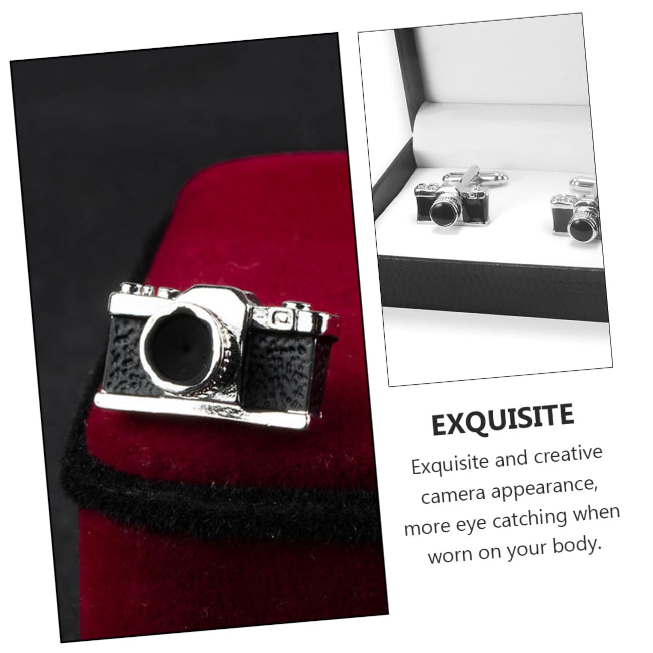 Healeved Manschettenknöpfe für Herren im Kamera Design mit Geschenkbox Dekorative Cuff Studs für Formelle und Lässige Anlässe Verarbeitet und Langlebig