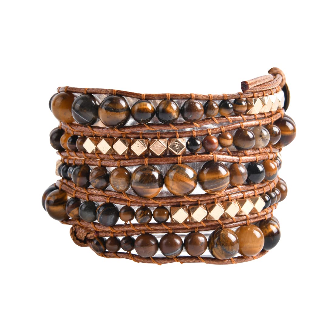 YGLINENatural Stone Wrap Bracelet for Women Boho Bracelets Healing Crystal Beaded Bracelet Adjustable 3/5 Wraps Bracelet Handmade Birthday Gifts for Women