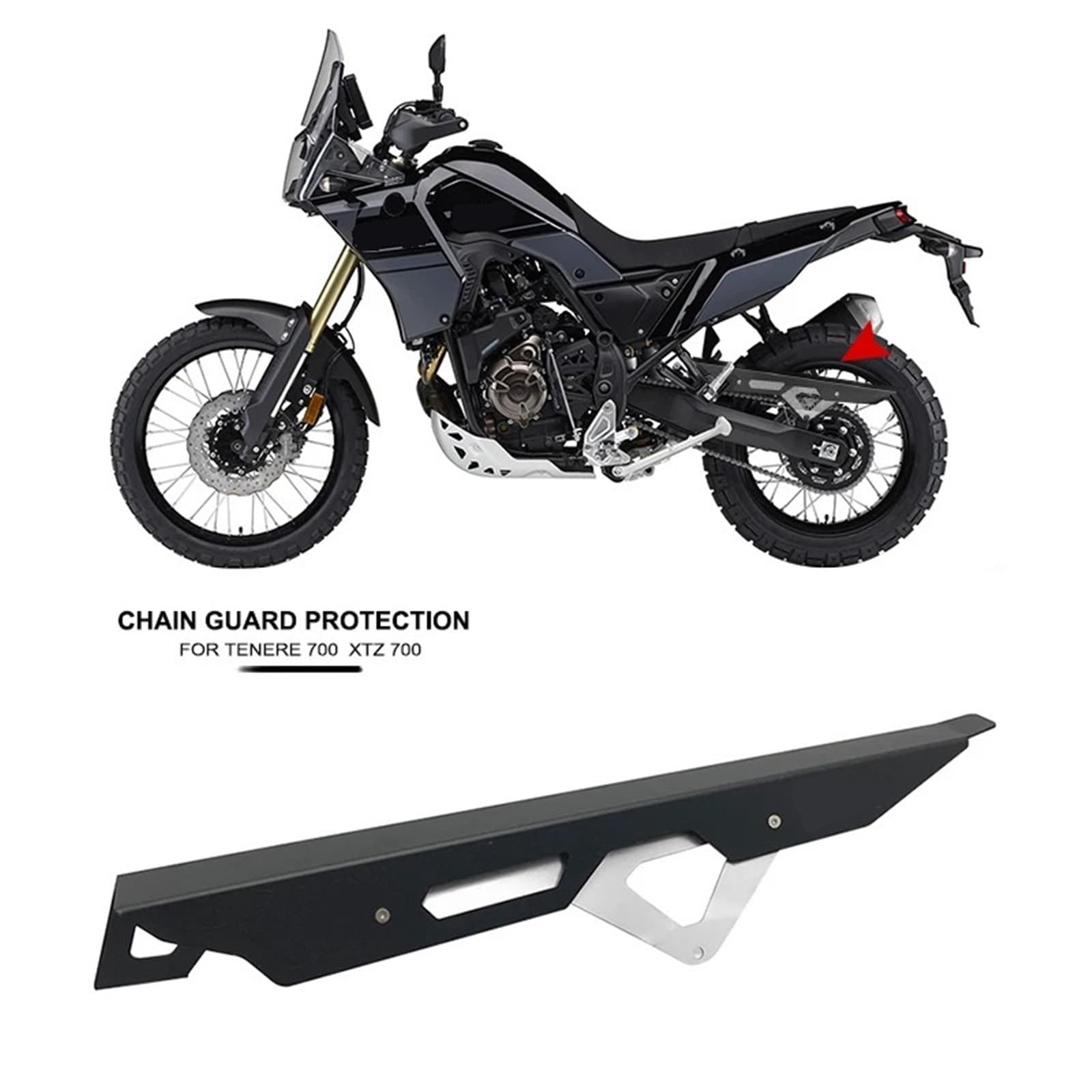 osłona zębatki motocykla Osłona łańcucha motocyklowego Osłona paska łańcucha pasuje do Yamaha Tenere 700 Tenere 700 XTZ690 700 T700 2019-2023 osłona łańcucha