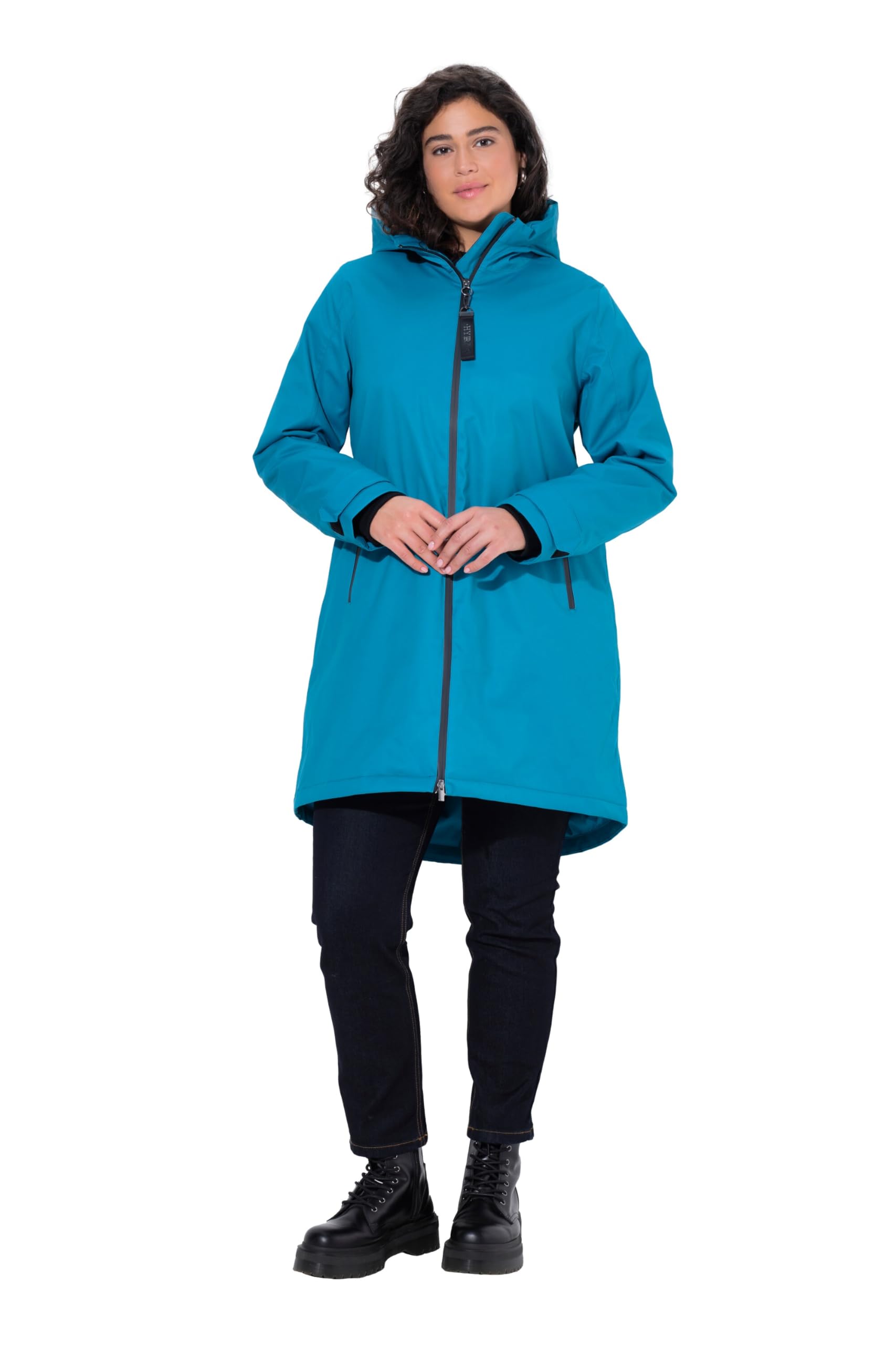 Ulla Popken Damen große Größen Übergrößen Plus Size HYPRAR Funktionsjacke, wasserdicht, 2-Wege-Zipper 833341