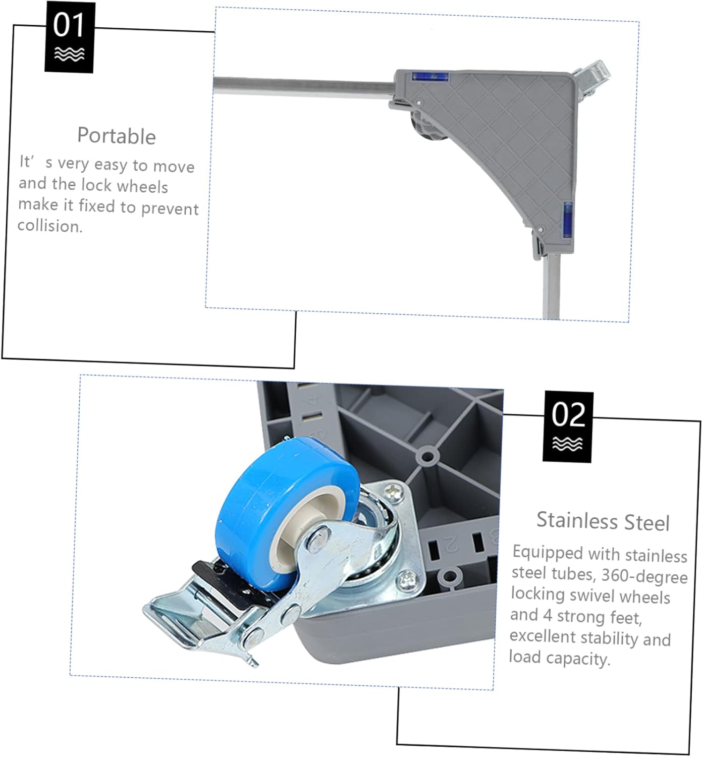 Angoily 1pc Adjustable Multi-functional Washer Base Stand Locking Wheels for Laundry Machine and Refrigerator Tubes for Stability and Easy Movement