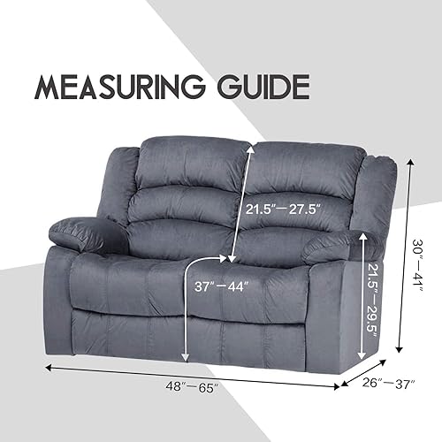 Miniatura 7 de ULTICOR Funda reclinable para sofá biplaza, 48 a 65 pulgadas de largo, 6 fundas de sofá reclinable elásticas de terciopelo para sofá biplaza de 2