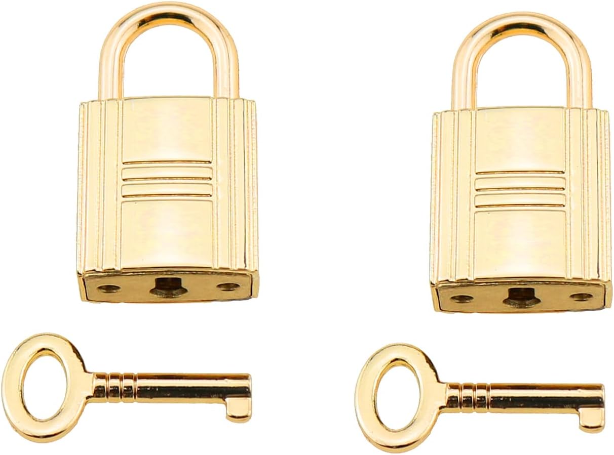 RLECS 2PCS 35x20x11mm Zinc Alloy Antique Padlock with Key Vegetable Basket Bag Decorative Mini Padlock Bag Accessories for Wooden Box Decorative Box Luggage Backpack Jewellery Box