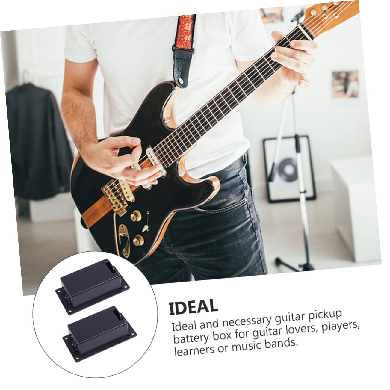 CIMAXIC 3sets Guitar/bass Pickup Battery Box 9v Replacement Battery Case Durable Material Top Guitar Accessory 2pcs*3