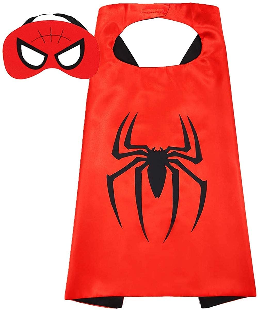 NC Double sided Kids or adults mini Spiderman comic costume with mask and cape, 27 * 27 ih