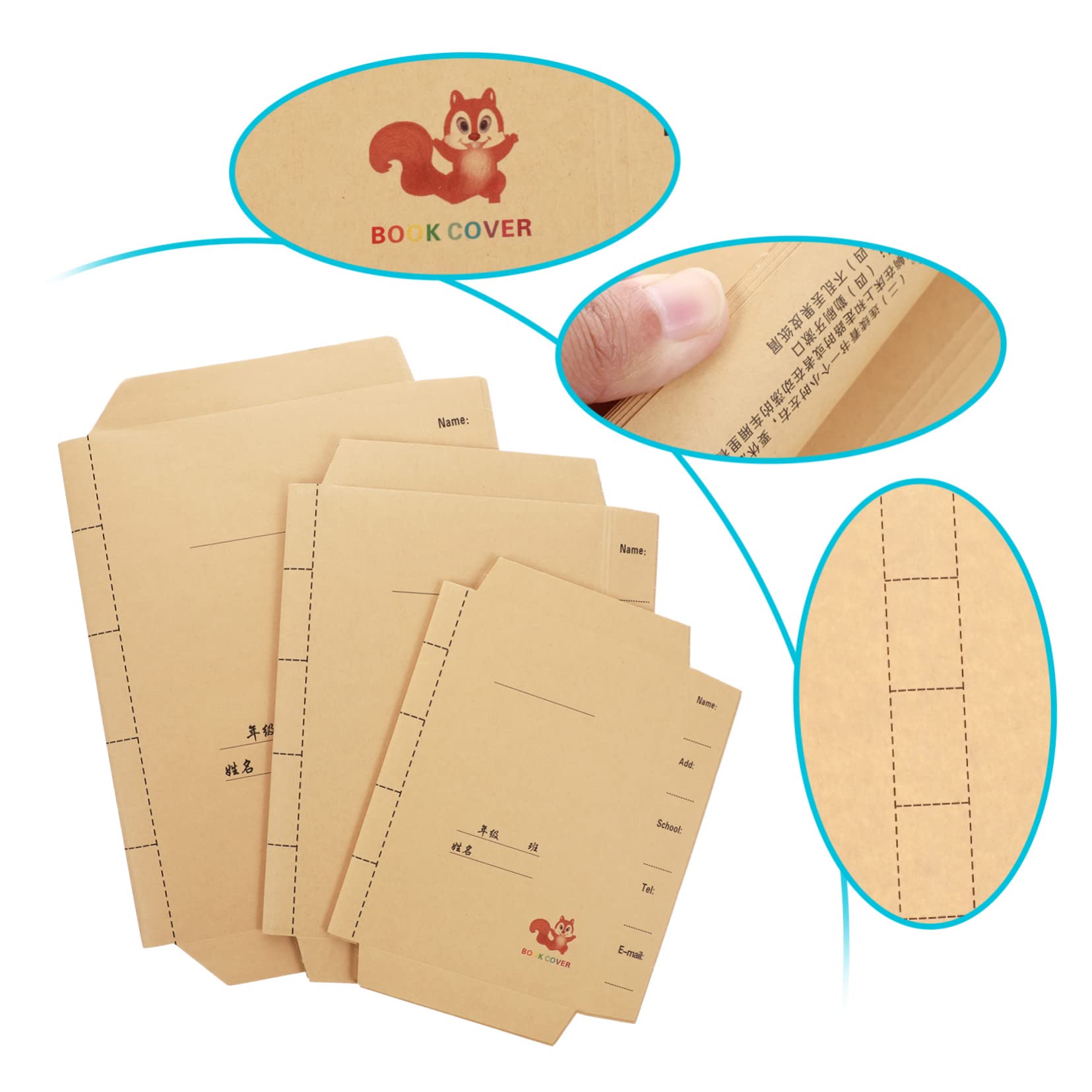 Copertina Libro in Carta Kraft 30 Pezzi, Regolabile per Libri e Testi