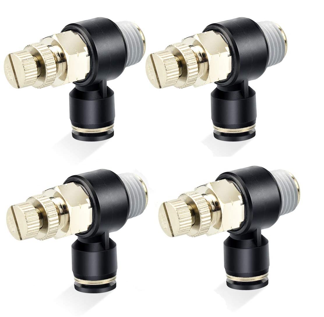 INVENTO 4Pcs Pneumatic Connector 8mm x 1/4" Inch BSP Male Thread Flow Speed Controller Valve Push Type Pipe Fittings for 8mm OD Pipe-image-39