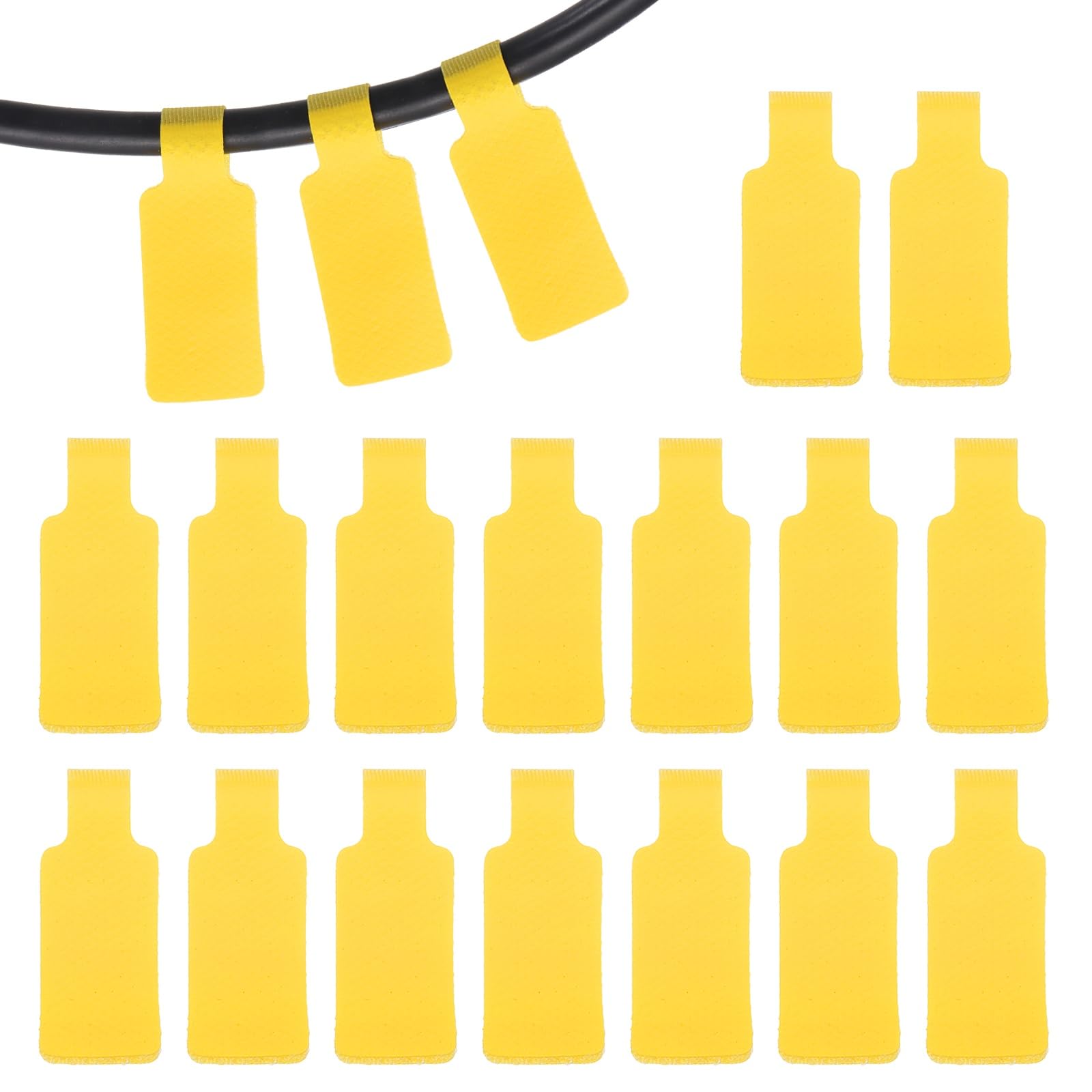 PATIKIL 16Pcs Cable Labels Tags, 1.8" Write on Wire Tags Cord Labels Hook Loop Rectangle Cable Ties for Electronics Organize Wire Classify Identification Management, Yellow