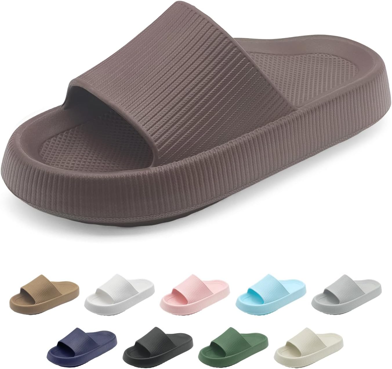 rosyclo Orthopedic Sandals for Women and Men, Arch Support Cloud Recovery Slides Orthotic Pain Relief Pillow Soft Lightweight Cozy Thick Sole Slip On Plantar Fasciitis Slippers