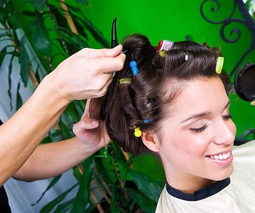 Miniatura 6 de AIMIKE 4 pinzas profesionales para peinar el cabello, antideslizantes, sin rastro, pinzas para el cabello con banda de silicona, pinzas de corte de